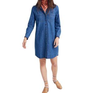 Madewell Denim Puff Sleeve Shirtdress In Harris Wash Sustainable Cotton Size 2X